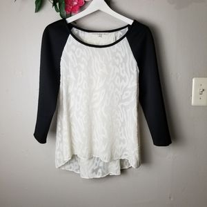 Rachel Rachel Roy mixed media 3/4 sleeves …